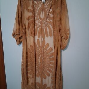 Bohemian Tan Lace Kimono